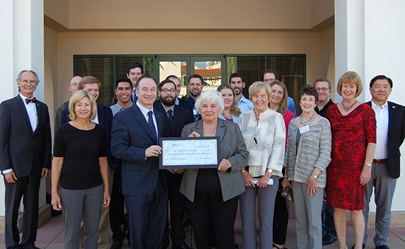 ARCS scholarship recipients with the SDSU president and foundation members