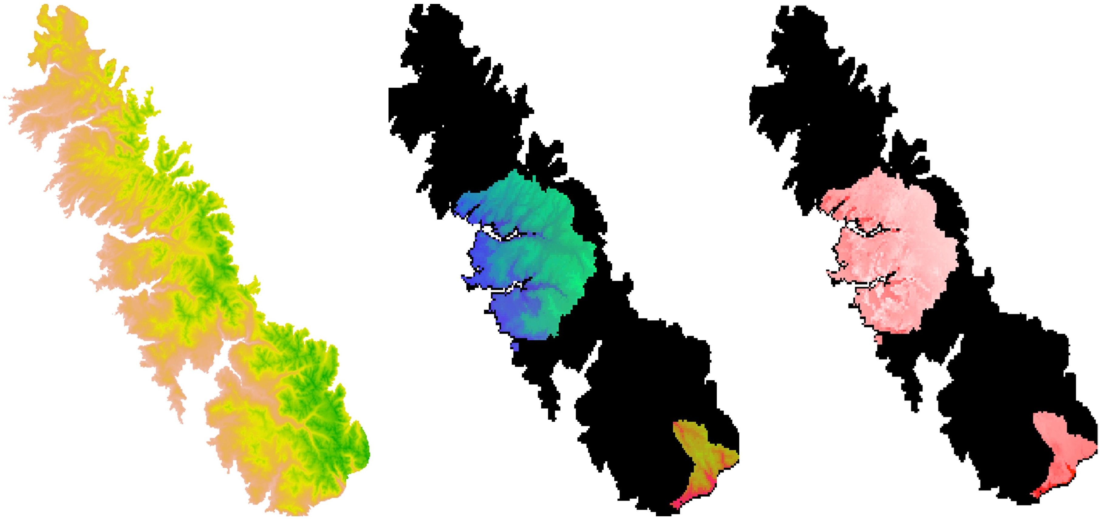 Bioclimatic variables mapped across the Yosemite toad range
